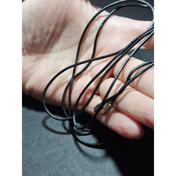 Pandora Sterling Silver Black Cord Necklace Lariat Style 40" - Picture 8 of 10